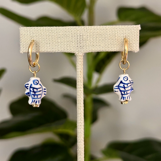 24K Gold Plated Custom Charm Earrings