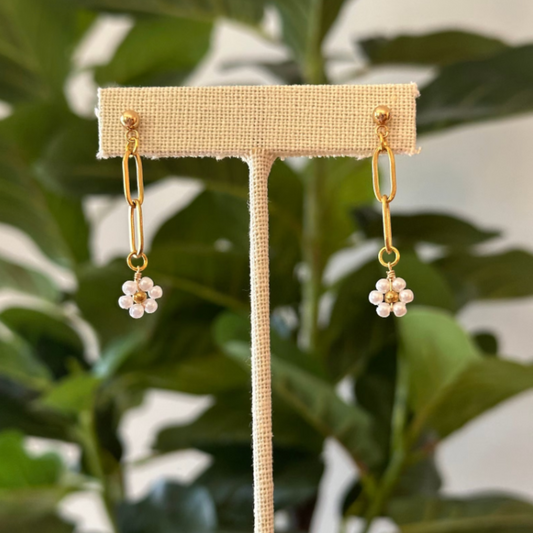 24K Gold Plated Daisy Drop Earrings