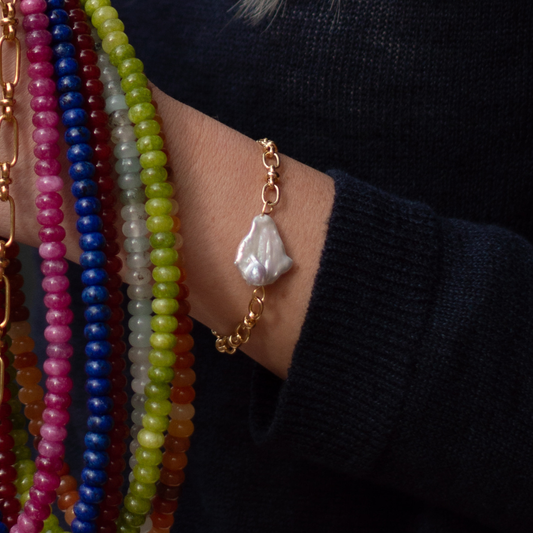 Gold Filled Freshwater Baroque Pearl Bracelet